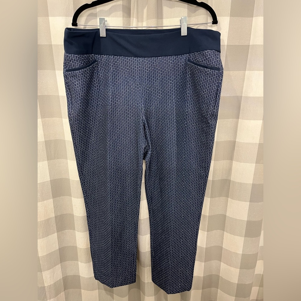 adidas Navy Geometric Women's Cropped golf Pants